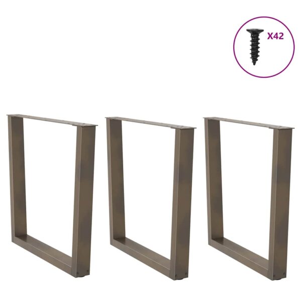 vidaXL Nohy k jedálenskému stolu v tvare V, 3 ks, prírodná oceľ, 80 x (72-73,3) cm, oceľ – Obrázok 3