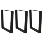 vidaXL Nohy jedálenského stola V-Shape 3 ks Čierna 90x(72-73,3)cm Oceľ