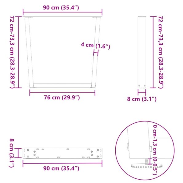 VXL8721102958335_g_en_hd_9.jpg vidaXL Nohy jedálenského stola V-Shape 3 ks Čierna 90x(72-73,3)cm Oceľ – Obrázok 10