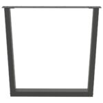 vidaXL Nohy k jedálenskému stolu v tvare V, 3 ks, antracitové, 90 x (72-73,3) cm, oceľ – Obrázok 5