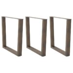 vidaXL Nohy k jedálenskému stolu v tvare V, 3 ks, prírodná oceľ, 90 x (72-73,3) cm, oceľ