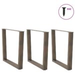 vidaXL Nohy k jedálenskému stolu v tvare V, 3 ks, prírodná oceľ, 90 x (72-73,3) cm, oceľ – Obrázok 3