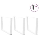 vidaXL Nohy k jedálenskému stolu v tvare V, 3 ks, biele 100 x (72-73,3) cm, oceľové – Obrázok 3