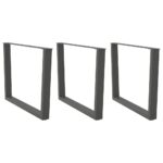 vidaXL Nohy k jedálenskému stolu v tvare V, 3 ks, antracitové, 100 x (72-73,3) cm, oceľ