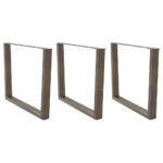 vidaXL Nohy k jedálenskému stolu v tvare V, 3 ks, prírodná oceľ, 100 x (72-73,3) cm, oceľ