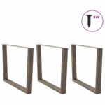 vidaXL Nohy k jedálenskému stolu v tvare V, 3 ks, prírodná oceľ, 100 x (72-73,3) cm, oceľ – Obrázok 3