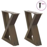 VidaXL Nohy konferenčného stolíka 2 ks Prírodná oceľ 30x(30-31,3) cm