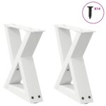 vidaXL Nohy konferenčného stolíka 2 ks biele 40x(30-31,3) cm oceľové