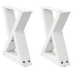 vidaXL Nohy konferenčného stolíka 2 ks biele 40x(30-31,3) cm oceľové – Obrázok 2