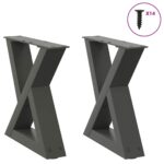 vidaXL Nohy konferenčného stolíka 2 ks antracitové 40x(30-31,3) cm oceľové