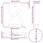 vidaXL Nohy konferenčného stolíka 2 ks, prírodná oceľ, 40 x (30-31,3) cm, oceľ – Obrázok 10