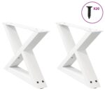vidaXL Nohy konferenčného stolíka 2 ks biele 50x(30-31,3) cm oceľové