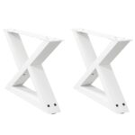 vidaXL Nohy konferenčného stolíka 2 ks biele 50x(30-31,3) cm oceľové – Obrázok 2