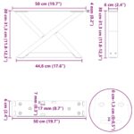 vidaXL Nohy konferenčného stolíka 2 ks Antracit 50x(30-31,3) cm Oceľ – Obrázok 10