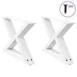 vidaXL Nohy konferenčného stolíka 2 ks biele 60x(30-31,3) cm oceľové