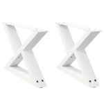 vidaXL Nohy konferenčného stolíka 2 ks biele 60x(30-31,3) cm oceľové – Obrázok 2