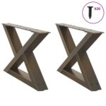 VidaXL Nohy konferenčného stolíka 2 ks Prírodná oceľ 60x(30-31,3) cm
