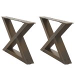 VidaXL Nohy konferenčného stolíka 2 ks Prírodná oceľ 60x(30-31,3) cm – Obrázok 2