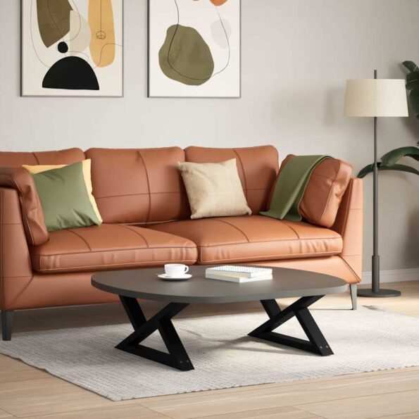 vidaXL Nohy konferenčného stolíka 2 ks Čierna 70x(30-31,3) cm Oceľ – Obrázok 3