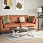 vidaXL Nohy konferenčného stolíka 2 ks Biela 70x(30-31,3) cm Oceľ – Obrázok 3