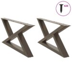 vidaXL Nohy konferenčného stolíka 2 ks, prírodná oceľ 70 x (30-31,3) cm, oceľ