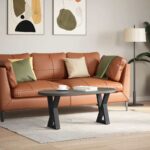 vidaXL Nohy konferenčného stolíka 2 ks Čierna 28x(42-43,3) cm Oceľ – Obrázok 3