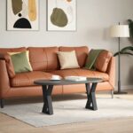 vidaXL Nohy konferenčného stolíka 2 ks Čierna 38x(42-43,3) cm Oceľ – Obrázok 2