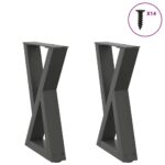 vidaXL Nohy konferenčného stolíka 2 ks antracitové 38x(42-43,3) cm oceľové
