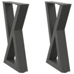 vidaXL Nohy konferenčného stolíka 2 ks antracitové 38x(42-43,3) cm oceľové – Obrázok 2
