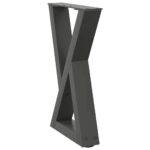 vidaXL Nohy konferenčného stolíka 2 ks antracitové 38x(42-43,3) cm oceľové – Obrázok 4