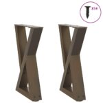 vidaXL Nohy konferenčného stolíka 2 ks, prírodná oceľ 38 x (42-43,3) cm, oceľ