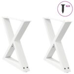 vidaXL Nohy konferenčného stolíka 2 ks biele 50x(42-43,3) cm oceľové