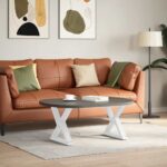 vidaXL Nohy konferenčného stolíka 2 ks biele 50x(42-43,3) cm oceľové – Obrázok 3