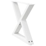 vidaXL Nohy konferenčného stolíka 2 ks biele 50x(42-43,3) cm oceľové – Obrázok 4