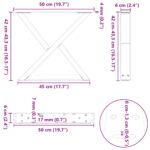 vidaXL Nohy konferenčného stolíka 2 ks biele 50x(42-43,3) cm oceľové – Obrázok 10
