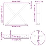 vidaXL Nohy konferenčného stolíka 2 ks Antracit 50x(42-43,3) cm Oceľ – Obrázok 10