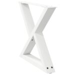 vidaXL Nohy konferenčného stolíka 2 ks biele 60 x (42-43,3) cm oceľové – Obrázok 4