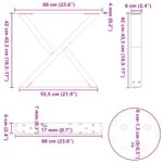vidaXL Nohy konferenčného stolíka 2 ks biele 60 x (42-43,3) cm oceľové – Obrázok 10
