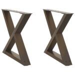 VidaXL Nohy konferenčného stolíka 2 ks Prírodná oceľ 60x(42-43,3) cm – Obrázok 2