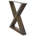 VidaXL Nohy konferenčného stolíka 2 ks Prírodná oceľ 60x(42-43,3) cm – Obrázok 4