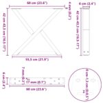 VidaXL Nohy konferenčného stolíka 2 ks Prírodná oceľ 60x(42-43,3) cm – Obrázok 10