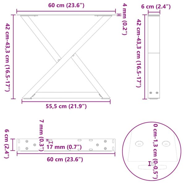 VXL8721102958762_g_en_hd_9.jpg VidaXL Nohy konferenčného stolíka 2 ks Prírodná oceľ 60x(42-43,3) cm – Obrázok 10