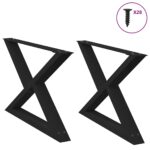 vidaXL Nohy konferenčného stolíka 2 ks Čierna 70x(42-43,3) cm Oceľ