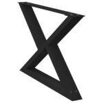 vidaXL Nohy konferenčného stolíka 2 ks Čierna 70x(42-43,3) cm Oceľ – Obrázok 4