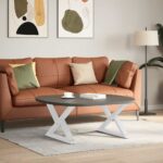 VidaXL Nohy konferenčného stolíka 2 ks Biela 70x(42-43,3) cm Oceľ – Obrázok 3