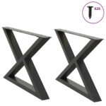 vidaXL Nohy konferenčného stolíka 2 ks antracitové 70x(42-43,3) cm oceľové