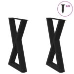 vidaXL Nohy jedálenského stola 2 ks Čierna 60x(72-73,3) cm Oceľ