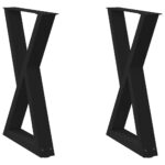 vidaXL Nohy jedálenského stola 2 ks Čierna 60x(72-73,3) cm Oceľ – Obrázok 2