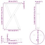 vidaXL Nohy jedálenského stola 2 ks Čierna 60x(72-73,3) cm Oceľ – Obrázok 10
