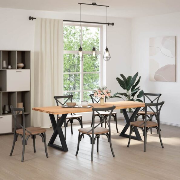 vidaXL Nohy jedálenského stola 2 ks Čierna 80x(72-73,3) cm oceľ – Obrázok 3